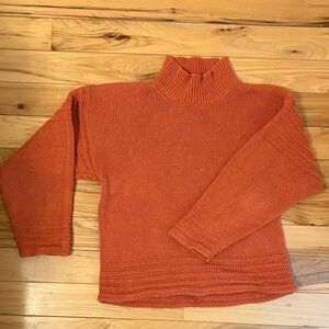 Vintage Crystal Sportswear Orange Turtleneck Knit Sweater (medium)